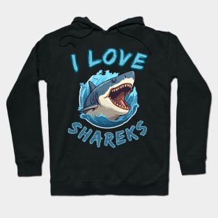 I Love Sharks Fisher gift Hoodie